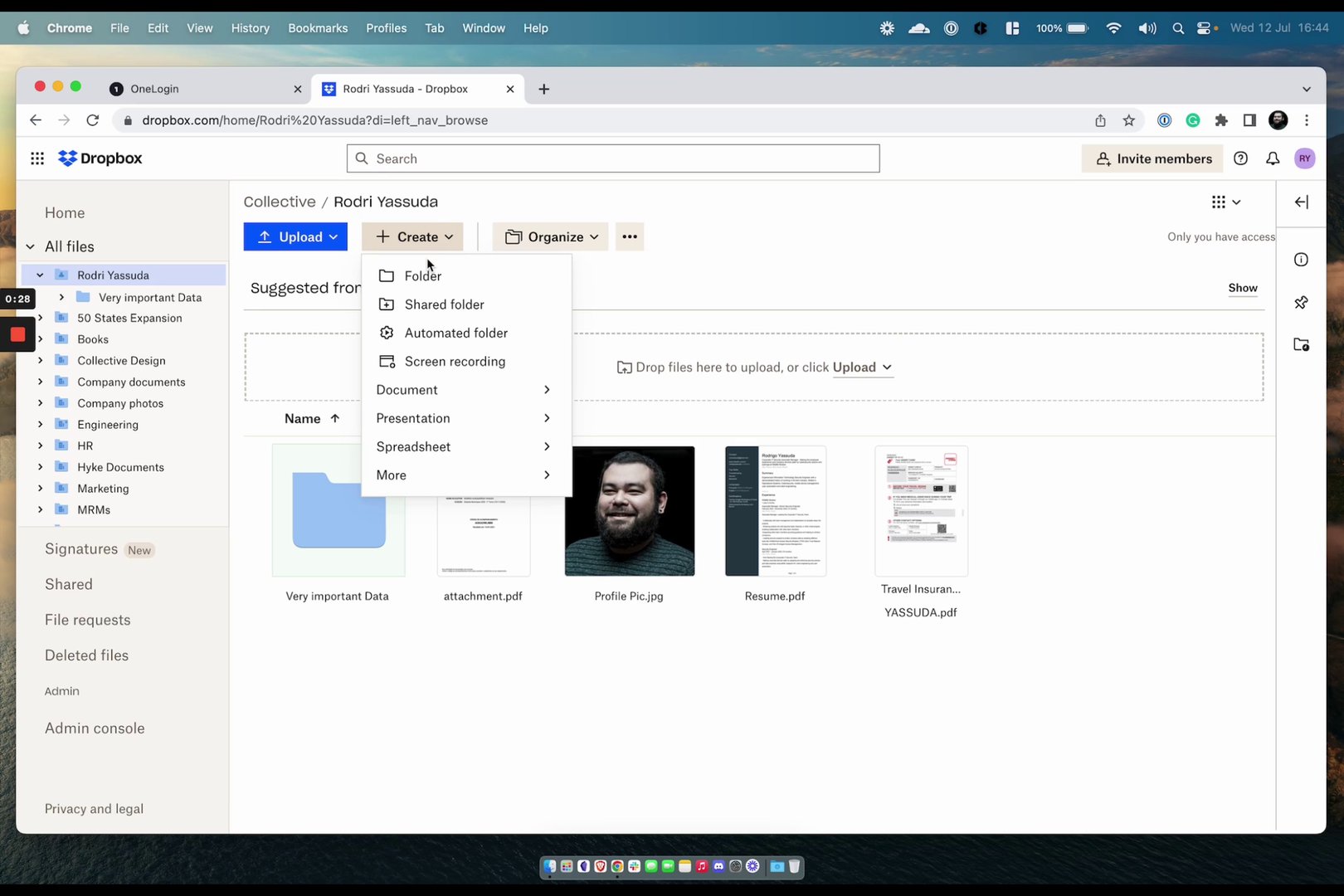 Create a new folder named Dropbox Backup