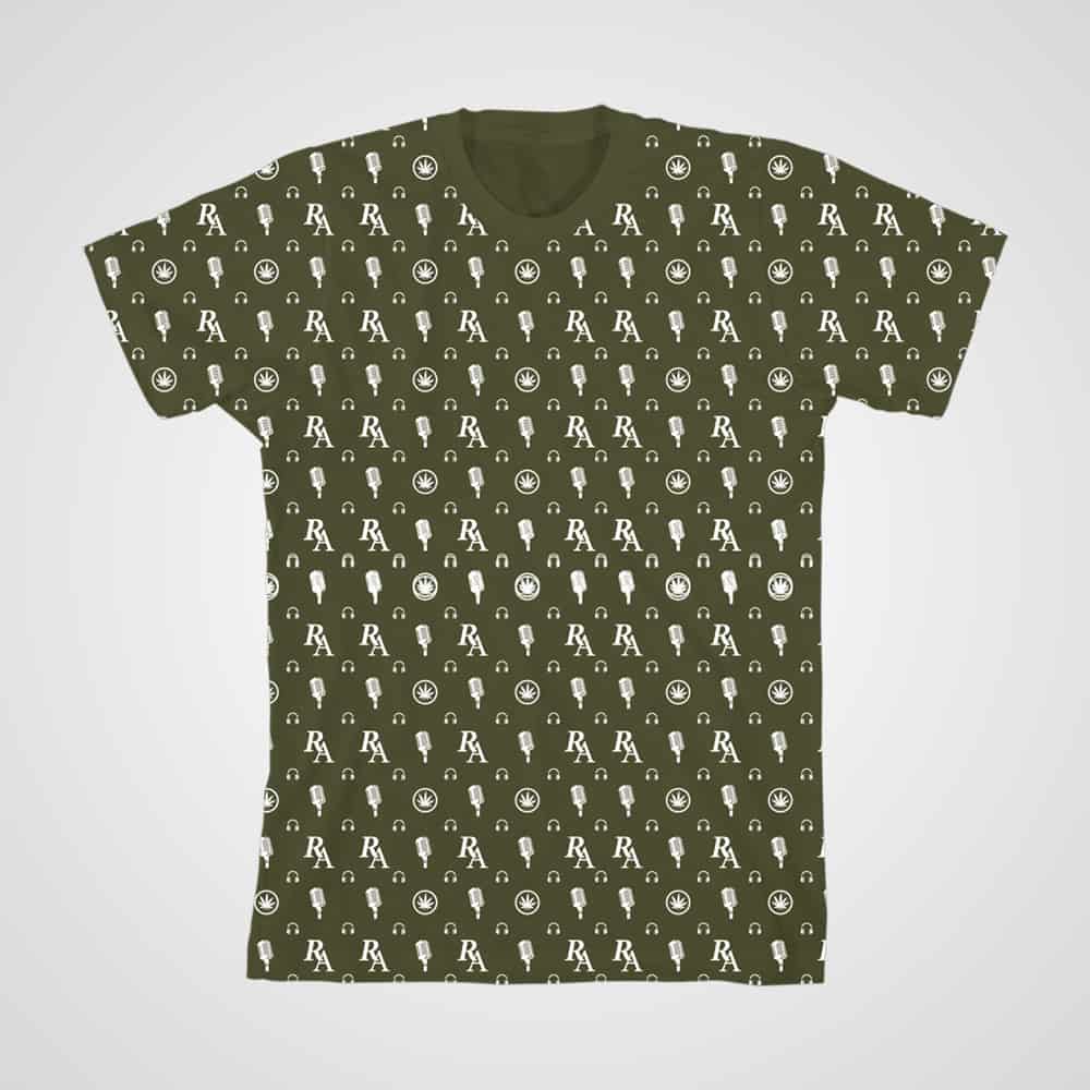 Buy Online Richard Ashcroft - RA All Over Pattern T-Shirt (Olive)