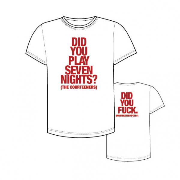 Buy Online Courteeners - Did You Play Seven Nights - White T-Shirt