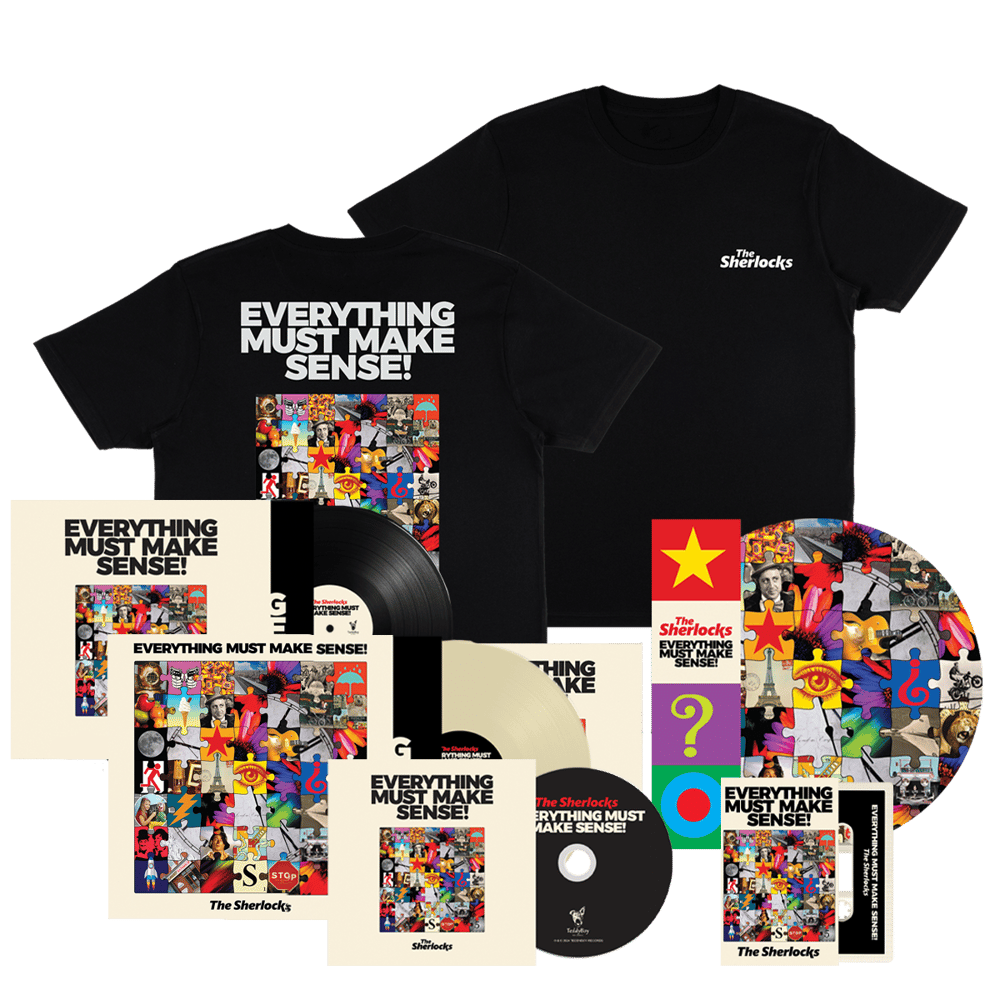 Buy Online The Sherlocks - Everything Must Make Sense CD (Signed) + Cream Vinyl (Inc Signed Print) + Picture Disc (Signed) + Black Vinyl (Signed) + Cassette + T-Shirt