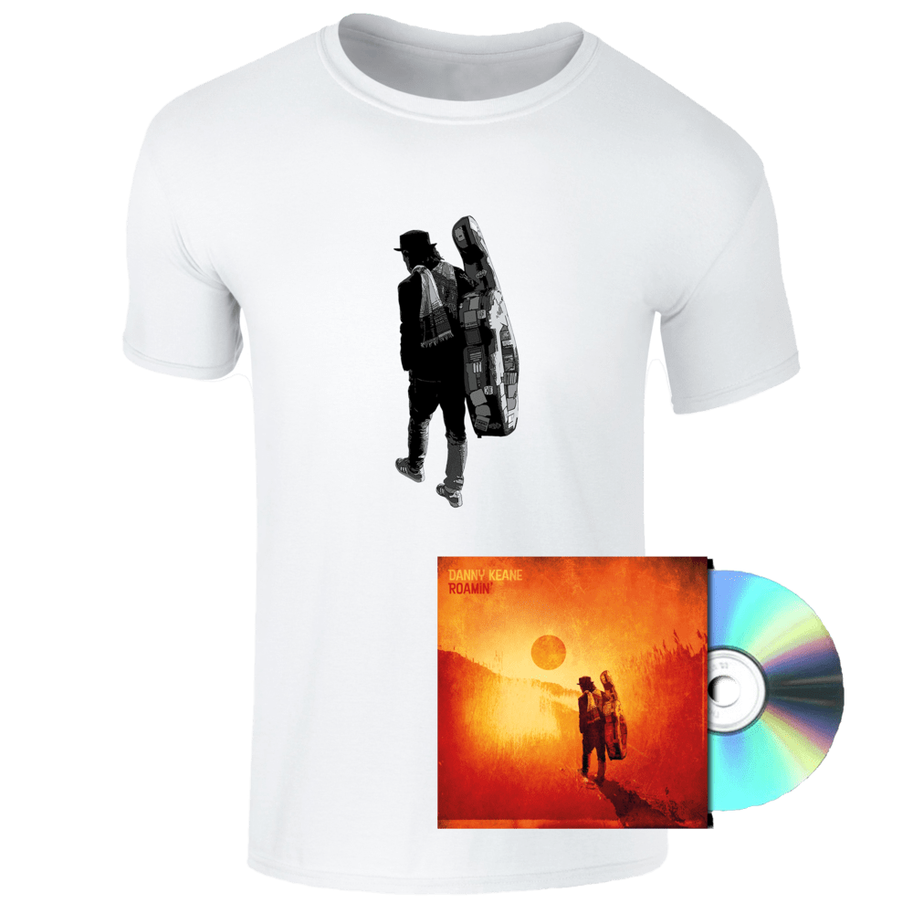 Buy Online Danny Keane - Roamin' - (White) T-Shirt and CD Bundle 