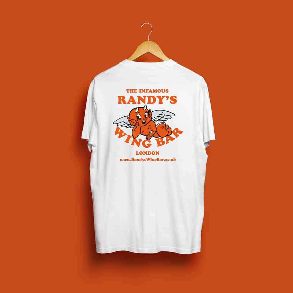 Buy Online Randy's Wing Bar - Sinner - White Tee
