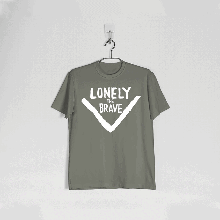 Buy Online Lonely The Brave - Lonely The Brave Military Green Logo T Shirt