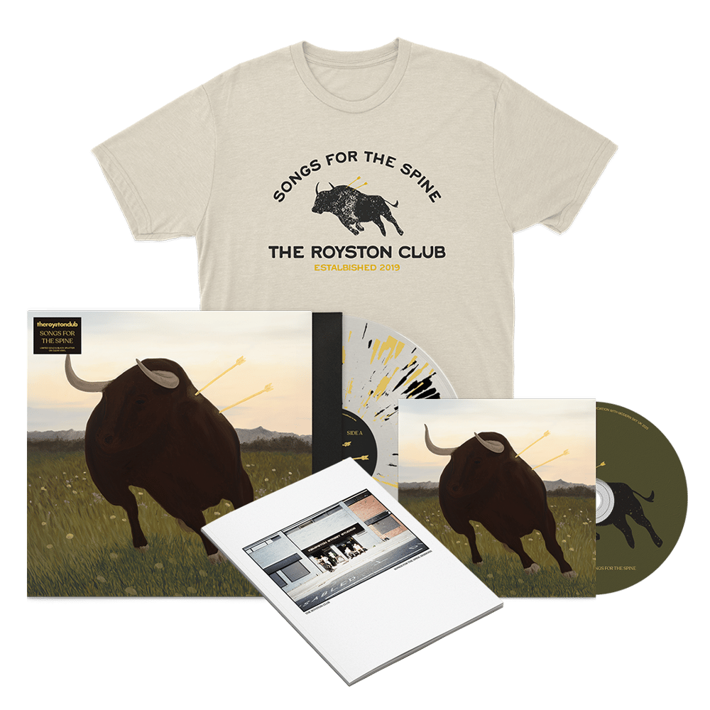 Buy Online The Royston Club - Songs For The Spine Clear w/ Gold Black Splatter + CD + T-Shirt + Booklet + Exclusive Signed Print