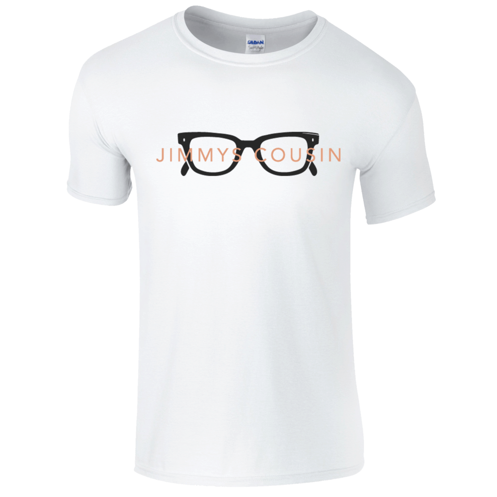 Buy Online Jimmys Cousin - White Glasses T-Shirt