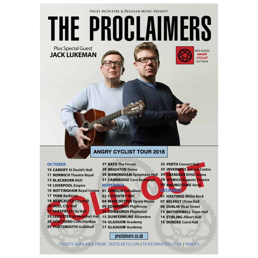 Buy Online The Proclaimers  - A3 Tour Poster