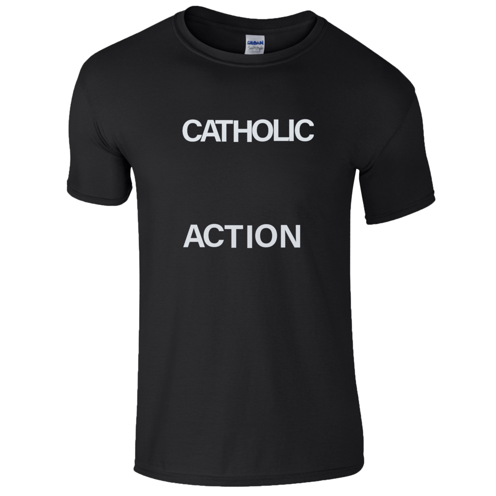 Buy Online Catholic Action - Black Logo T-Shirt