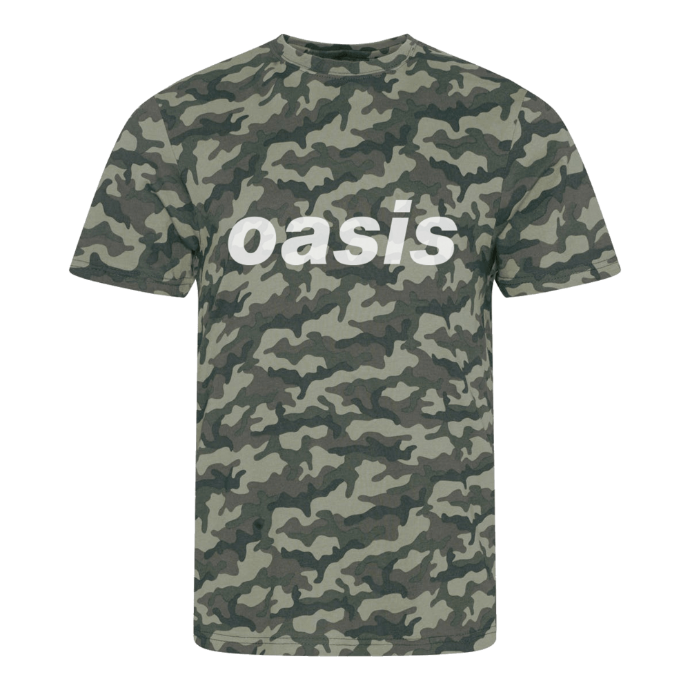 Buy Online Oasis - Oasis Replica 1996 Camo Green T-shirt