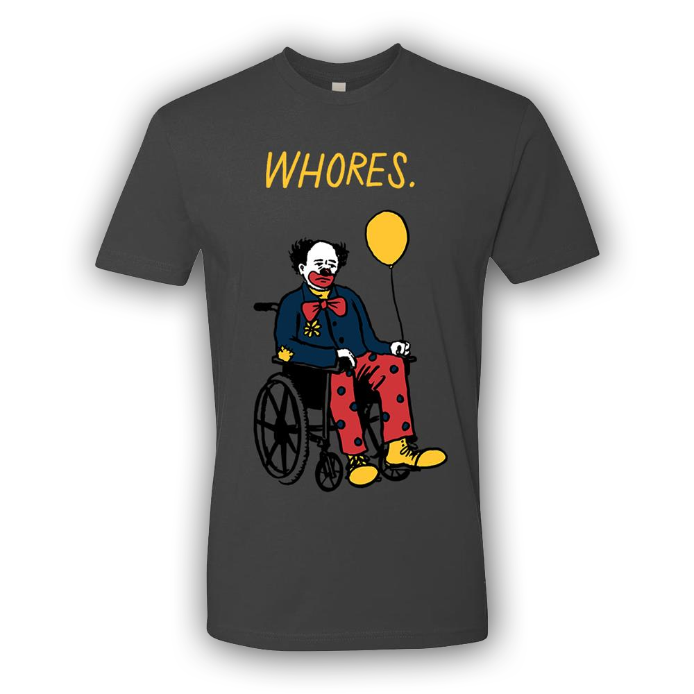 Buy Online Whores - Clown Charcoal T-Shirt