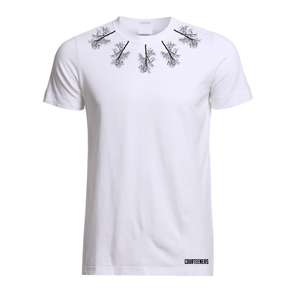 Buy Online Courteeners - Neckline Trees White T-Shirt