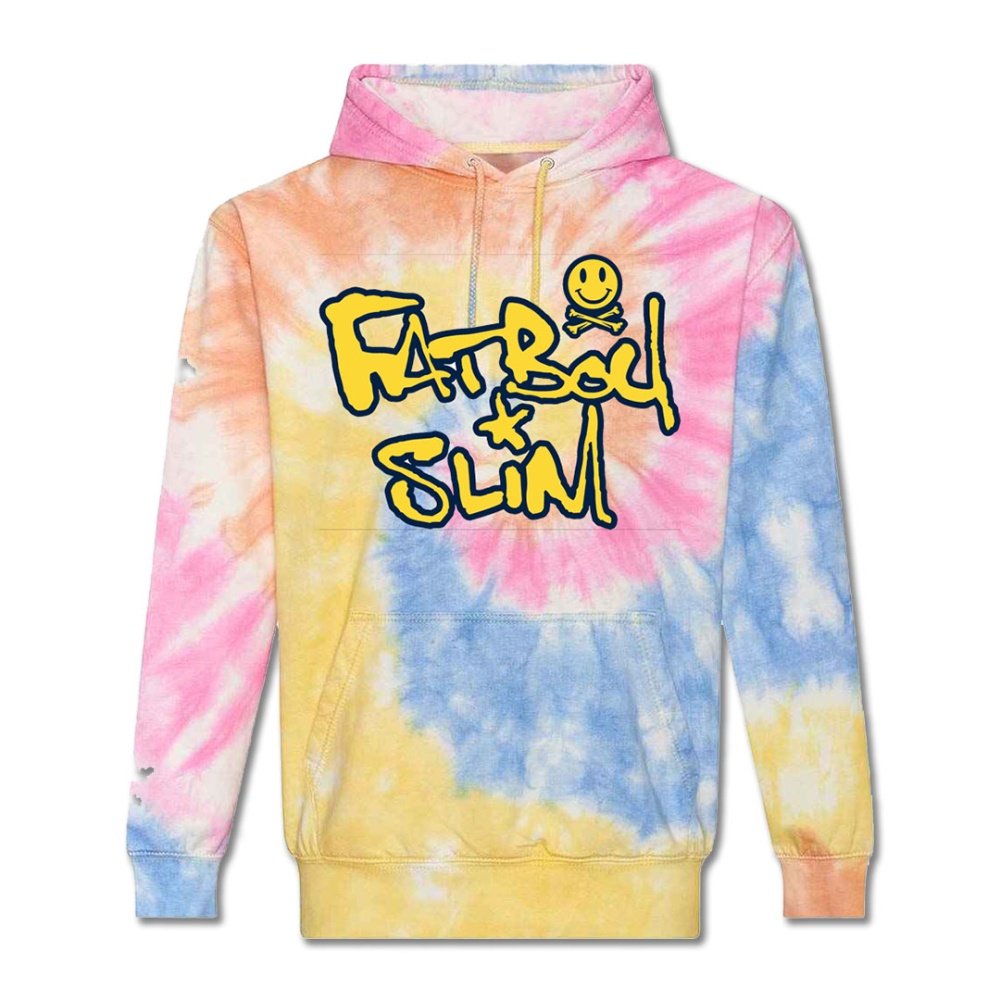 Buy Online Fatboy Slim - Rainbow 'Tie Dye Logo' Tie Dye Hooded Sweatshirt