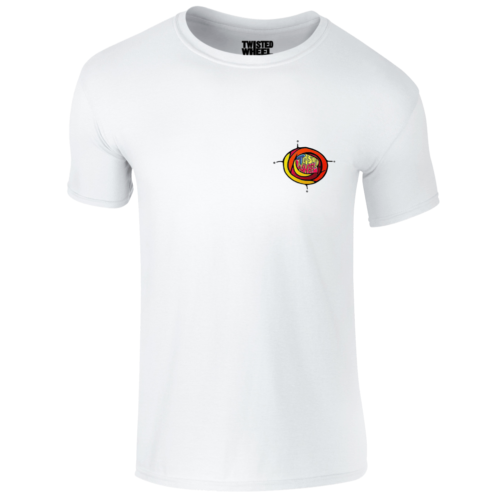 Buy Online Twisted Wheel - Coloured Chest Logo White T-Shirt