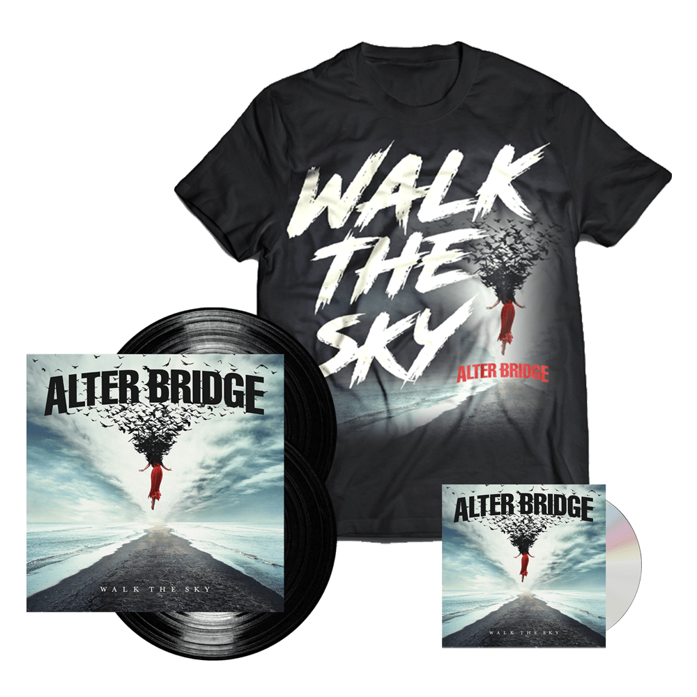 Buy Online Alter Bridge - Walk The Sky CD + Black Double Vinyl + T-Shirt (Exclusive)