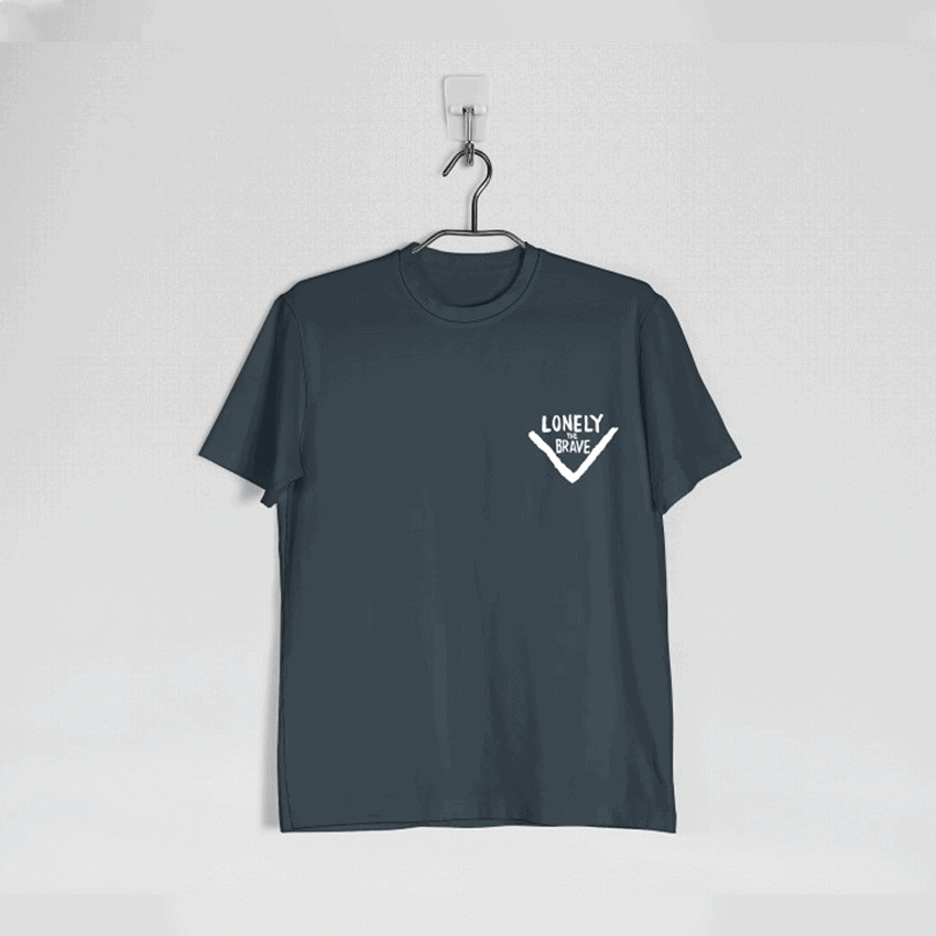 Buy Online Lonely The Brave - Lonely The Brave Charcoal Logo T Shirt