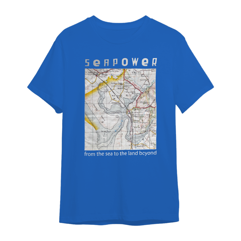 Buy Online Sea Power - Sea Power Map Blue T-Shirt