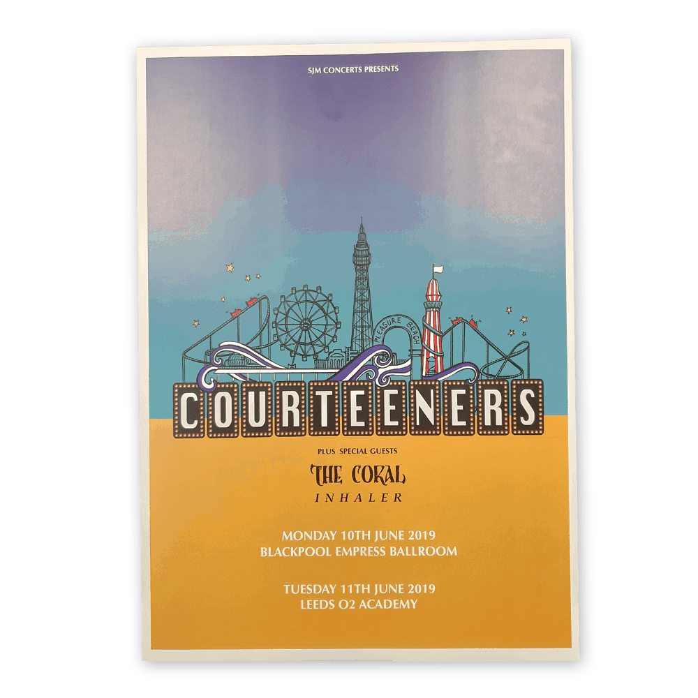 Buy Online Courteeners - Blackpool & Leeds Gig Poster Print