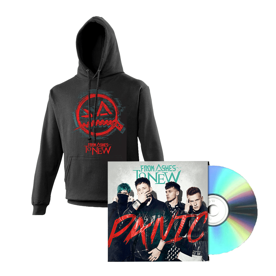 Buy Online From Ashes to New - Panic Turquoise Bundle (Hoodie and CD) 