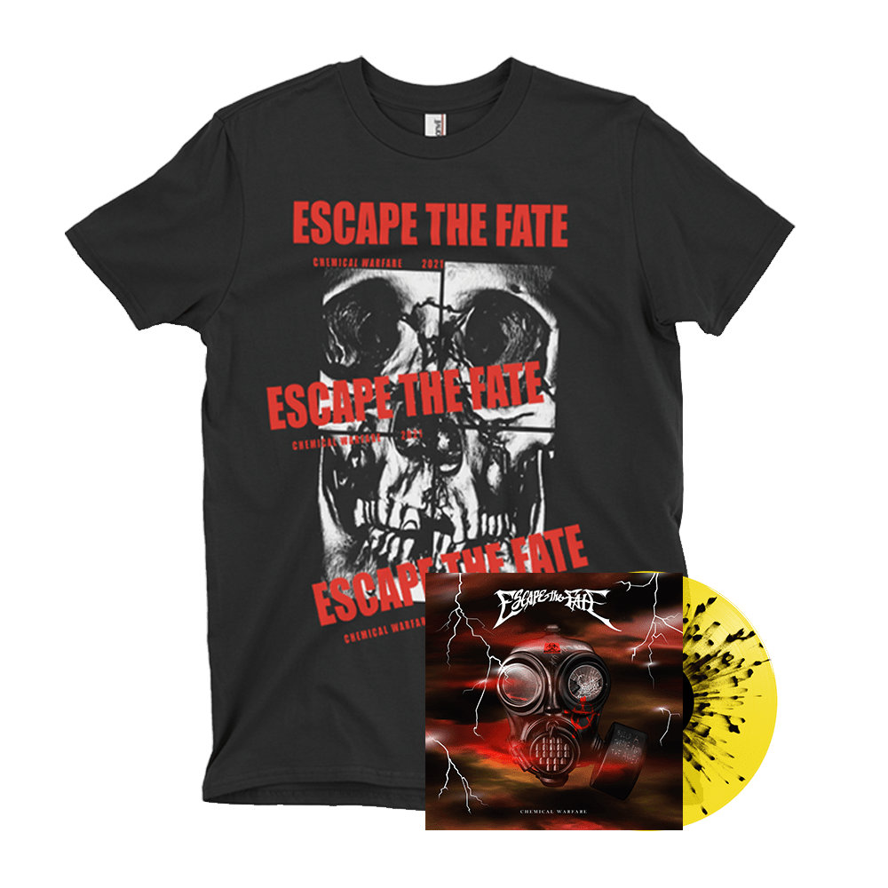 Buy Online Escape The Fate - Chemical Warfare Yellow Splatter Vinyl + Chemical Warfare T-Shirt
