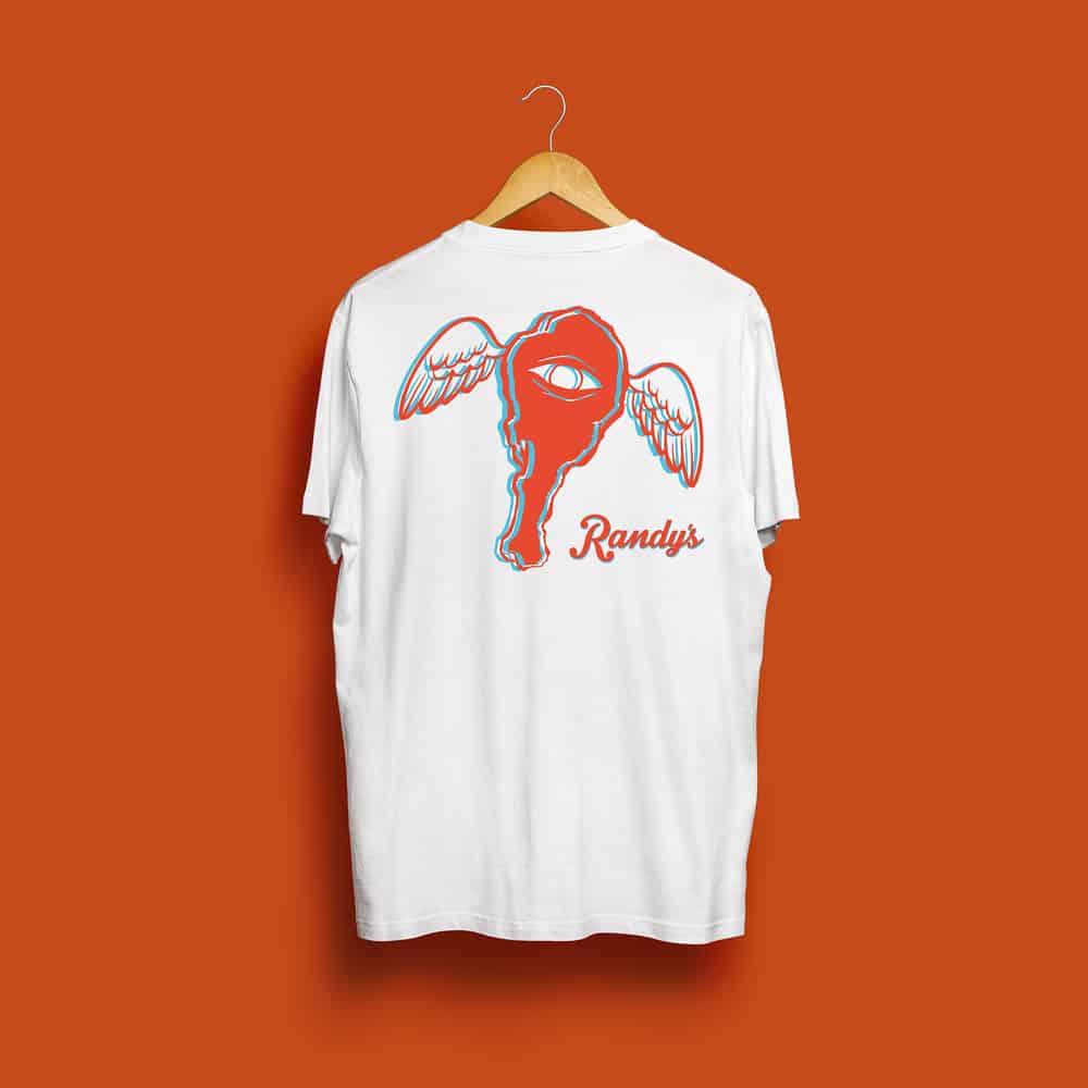 Buy Online Randy's Wing Bar - All Seeing Chicken Wing - White Tee