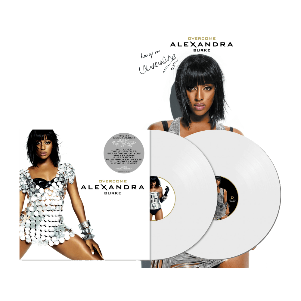 Buy Online Alexandra Burke - Overcome Double White Vinyl + Exclusive Signed Poster