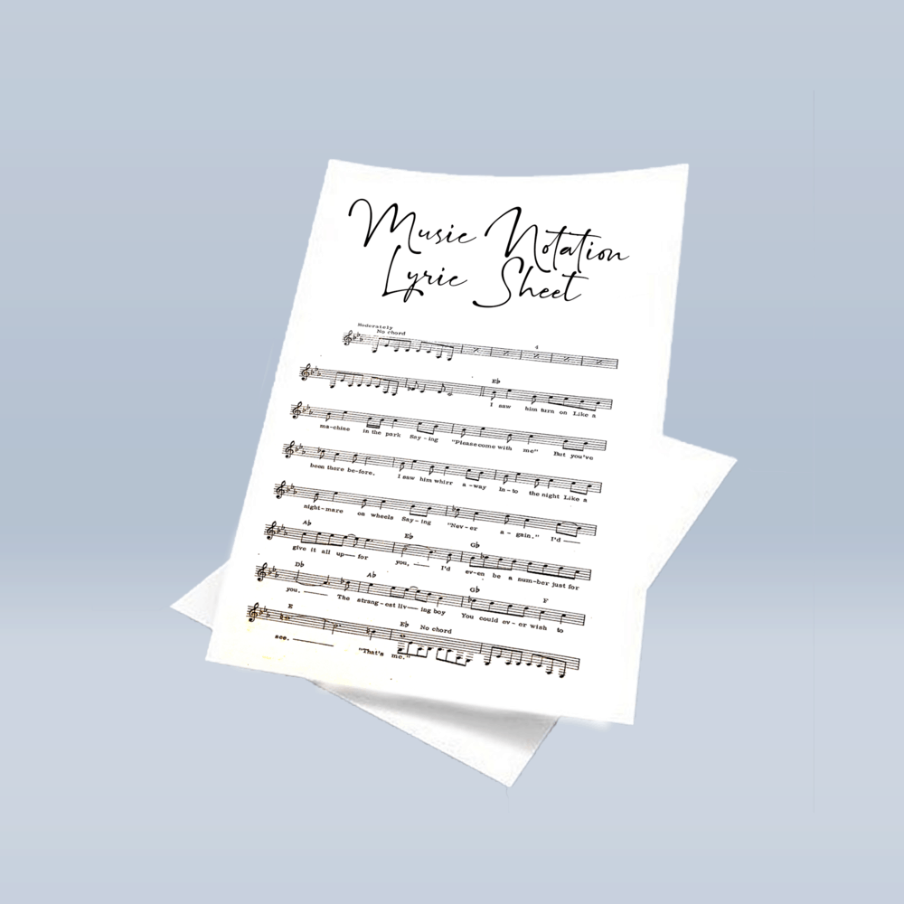 Buy Online Gary Numan - Music Notation & Lyric Proof Sheets (Warriors Album - Style 1)