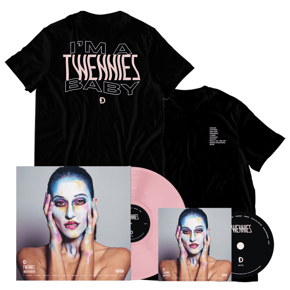 Buy Online Dragonette - TWENNIES BABY PINK COLOUR VINYL (W/ SIGNED POSTER) + CD +  "I'M A TWENNIES BABY" T-SHIRT BUNDLE 