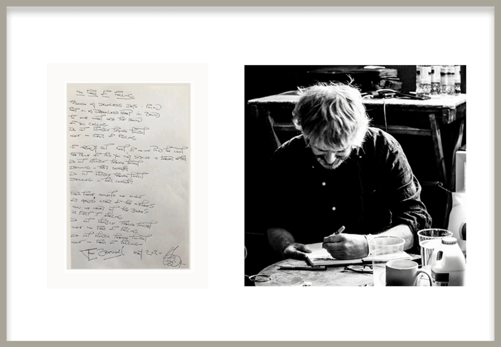 Buy Online John Bramwell - Handwritten Song Lyric Sheets