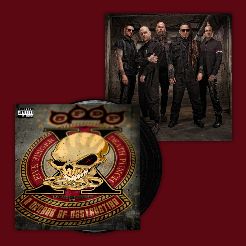 Buy Online Five Finger Death Punch - A Decade Of Destruction + Exclusive 12 x 12 Band Photo Print (Ltd Edition, Numbered)