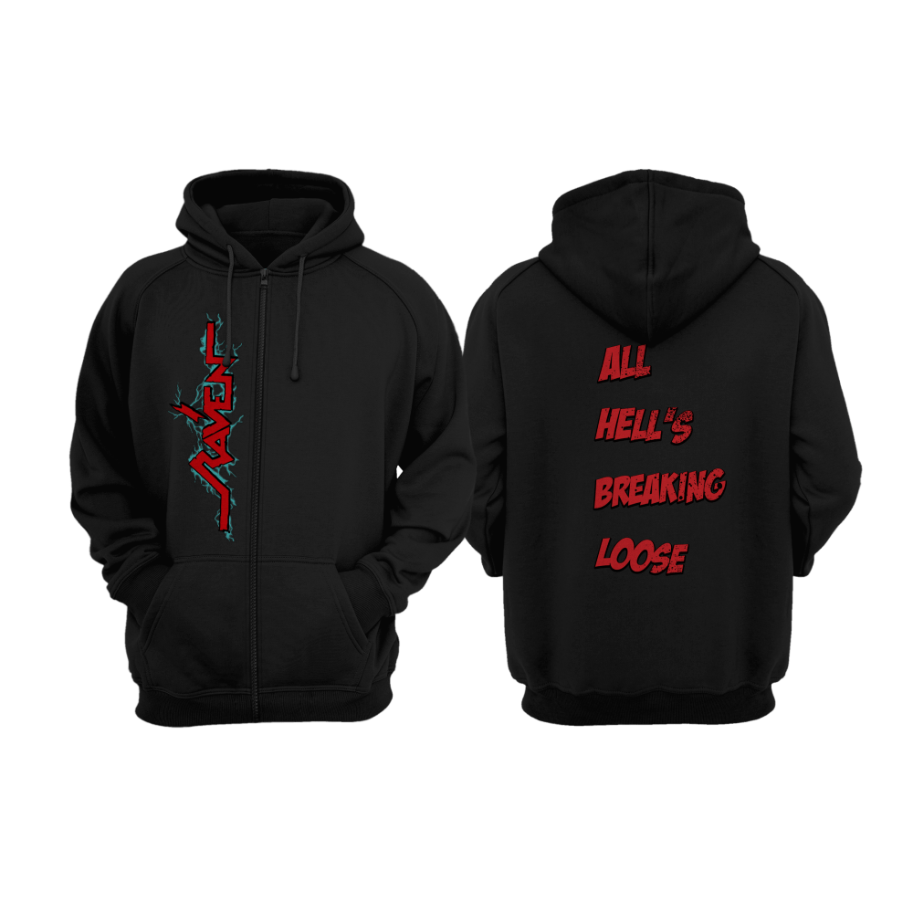 Townsend Music Online Record Store Vinyl CDs Cassettes and Merch Raven All Hell s Breaking Loose Hoodie
