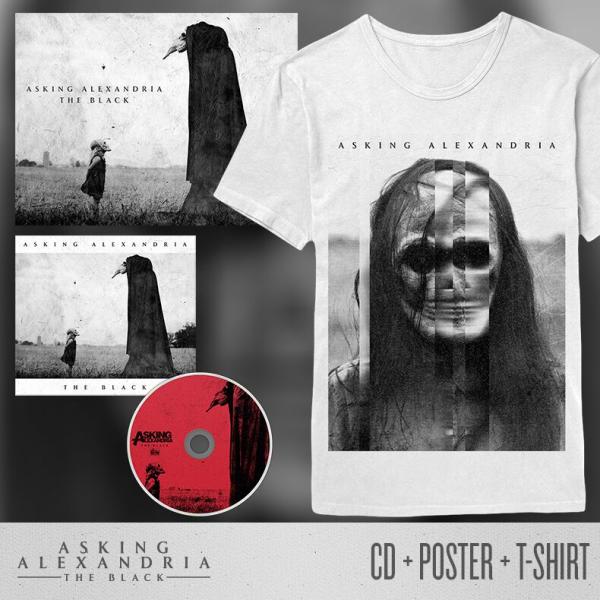 Buy Online Asking Alexandria - The Black CD + Poster + White T-Shirt