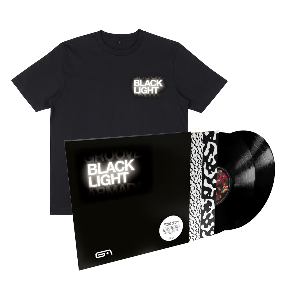 Buy Online Groove Armada - Black Light Double Vinyl + Black T-Shirt