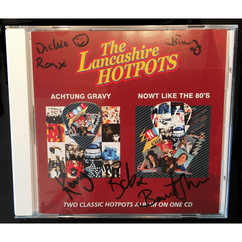 Buy Online The Lancashire Hotpots - Achtung Gravy & NOWT Like The 80s (Signed) + Limited Edition Plectrums