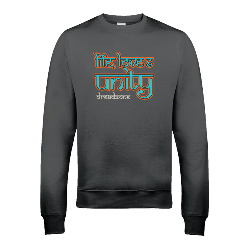 Buy Online Dreadzone - Life, Love & Unity Charcoal Sweatshirt
