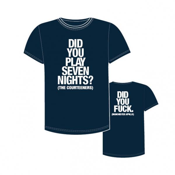 Buy Online Courteeners - Did You Play Seven Nights - Navy T-Shirt
