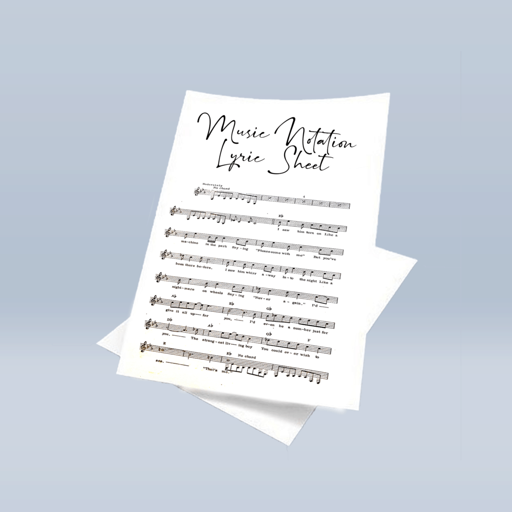 Music Notation & Lyric Proof Sheets (Various) 