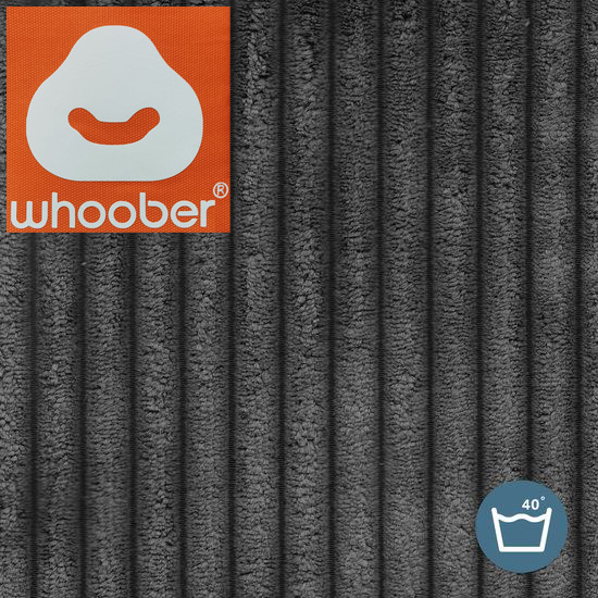 Whoober zitzak hoes “Ibiza” XL ribcord antraciet – Wasbaar – Zacht en comfortabel