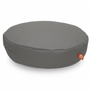 Grijze ronde zitzak "Ibiza Large" outdoor poef plat