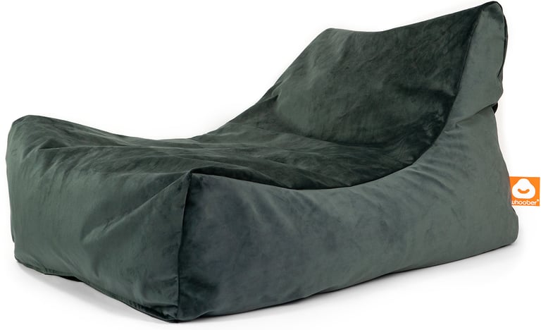 Bali Loungestoel Zitzak Antraciet Fluweel