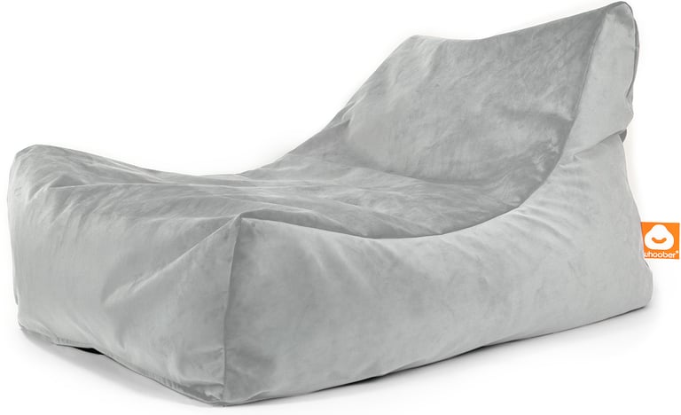 Bali Loungestoel Zitzak Grijs Fluweel