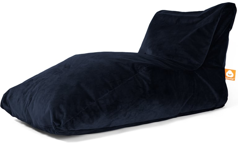 Bali-XL Lounge Zitzak Marineblauw Fluweel