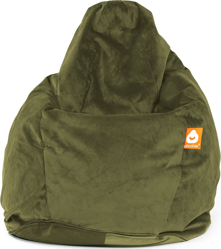 Barça Peervormige Zitzak Khaki Fluweel