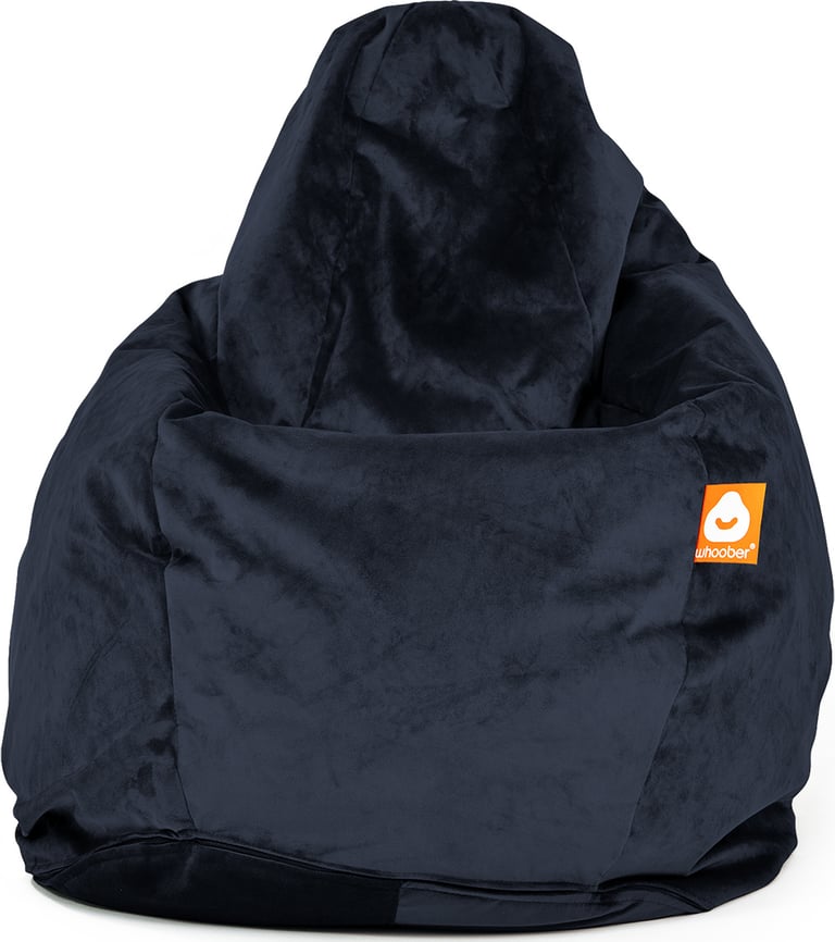 Barça Peervormige Zitzak Marineblauw Fluweel