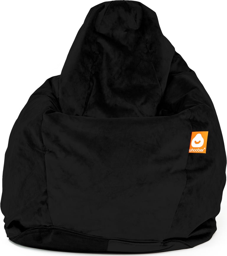 Barça Peervormige Zitzak Zwart Fluweel