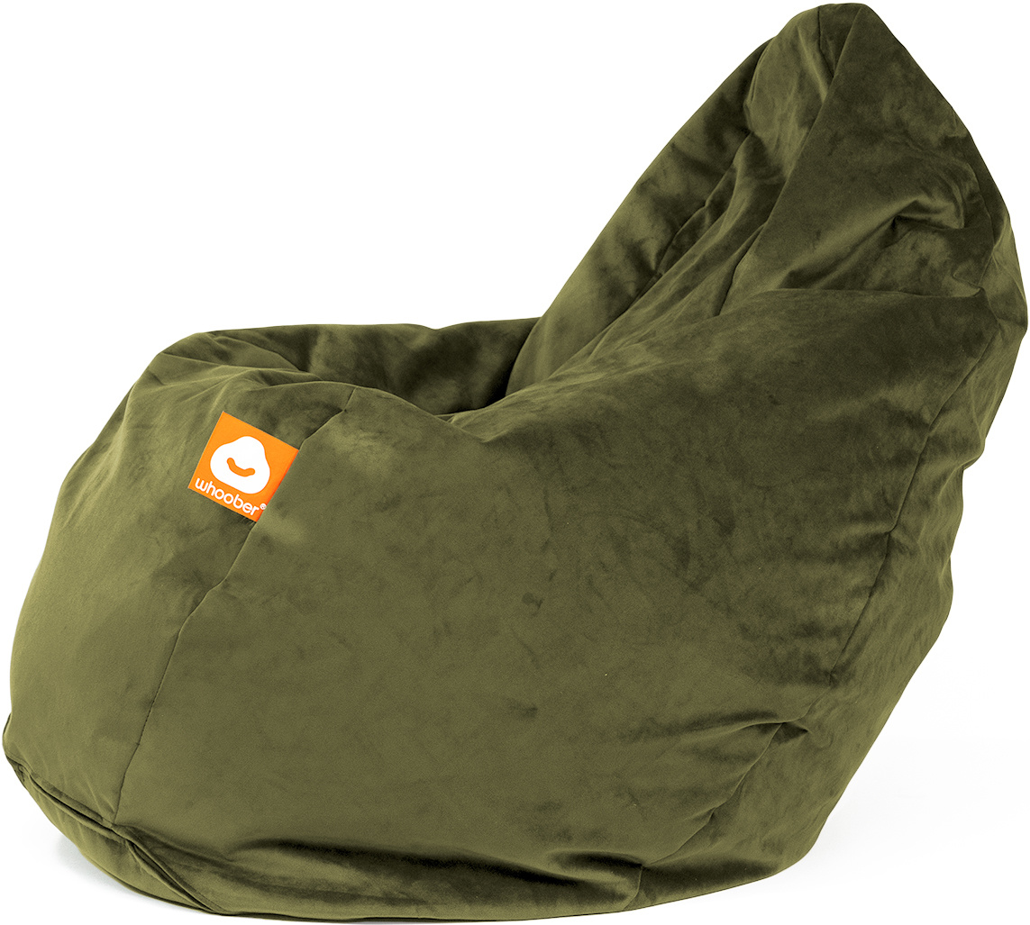 Barça Peervormige Zitzak Khaki Fluweel - Afbeelding 2