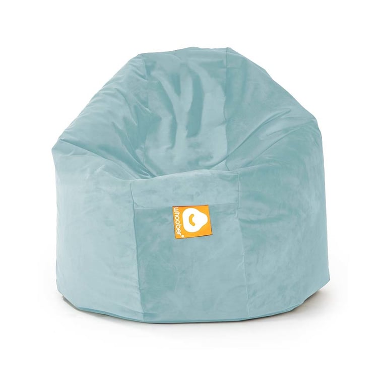 Ibiza Ronde Zitzak Aquablauw Fluweel