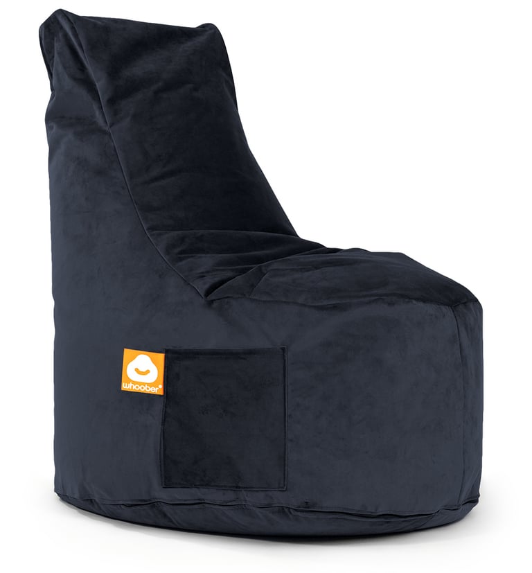 Nice Stoelvormige Zitzak Marineblauw Fluweel