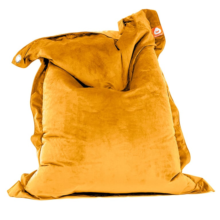 St.Tropez-XL Rechthoekige Zitzak Geel Fluweel