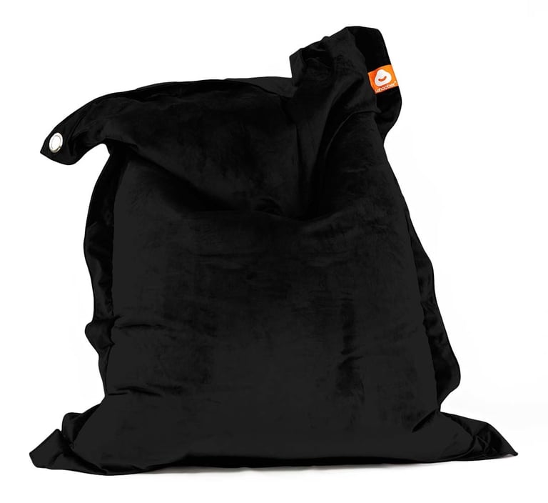 St.Tropez-XL Rechthoekige Zitzak Zwart Fluweel