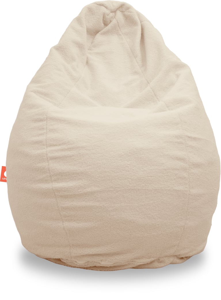 Barça Peervormige Zitzak Crème Teddy