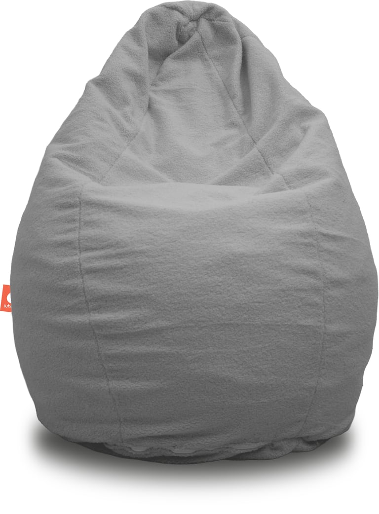 Barça Peervormige Zitzak Lichtgrijs Teddy